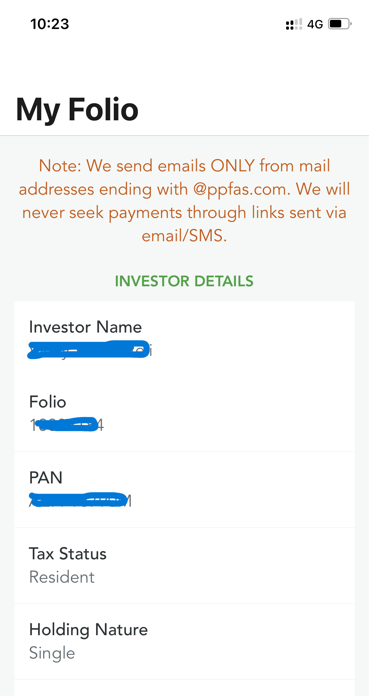 PPFAS SelfInvest Screenshot