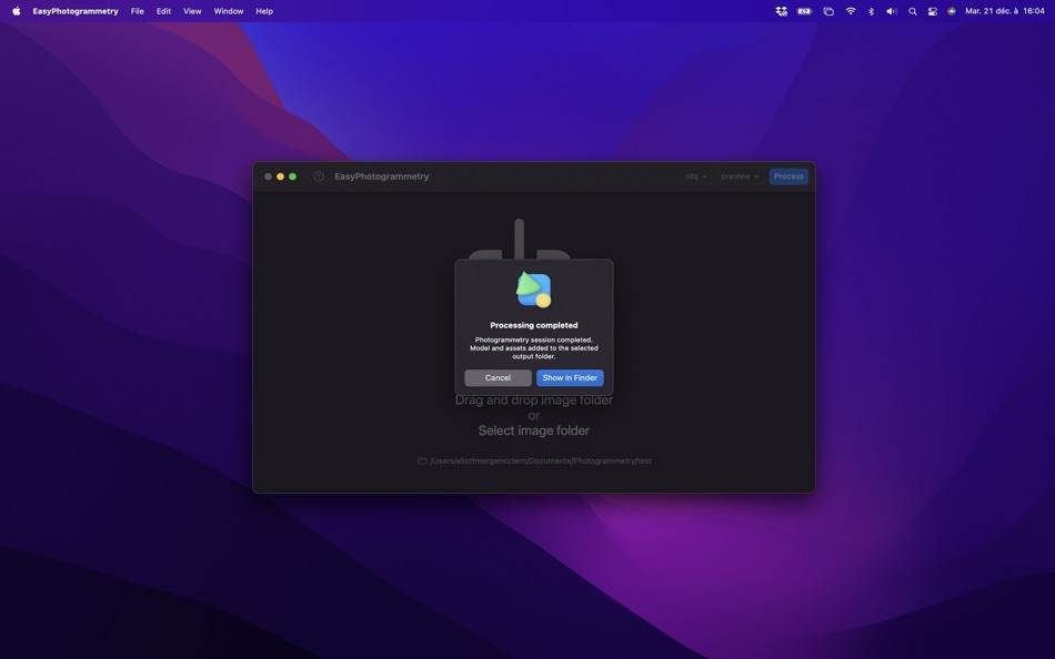 #5. Easy Photogrammetry (macOS) بواسطة: Eliott Morgensztern