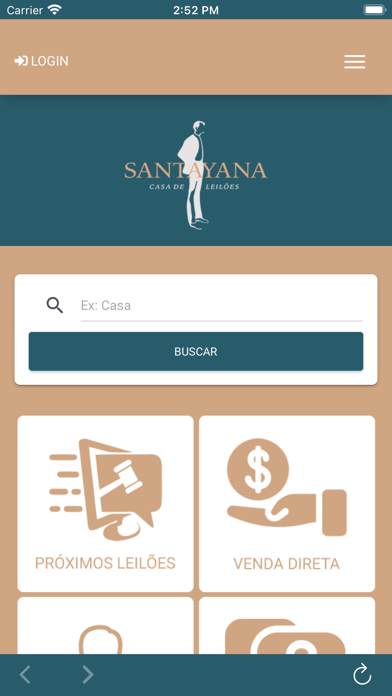 Santayana Leilões Screenshot