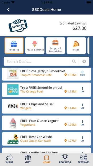 Starving Student Card App Screenshot