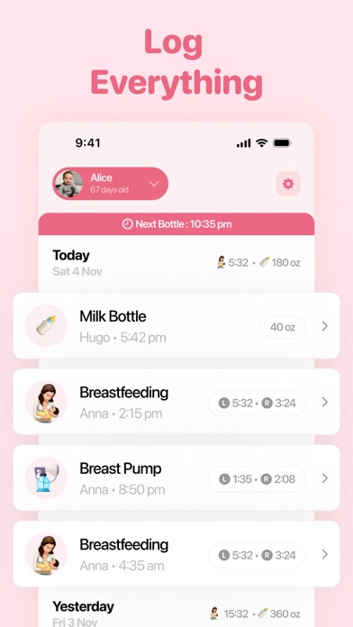 Baby Feeding Tracker App Screenshot