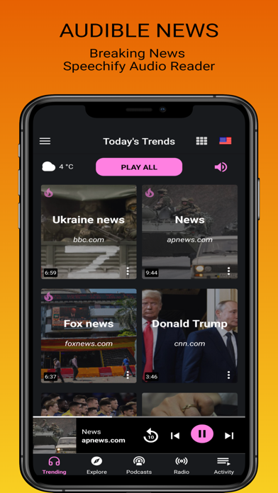 Newsly: Audible News. Podcasts Screenshot