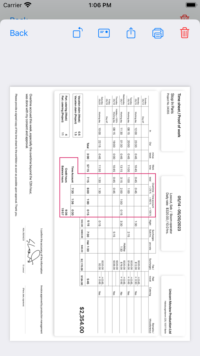 Dreharbeit - Überstunden