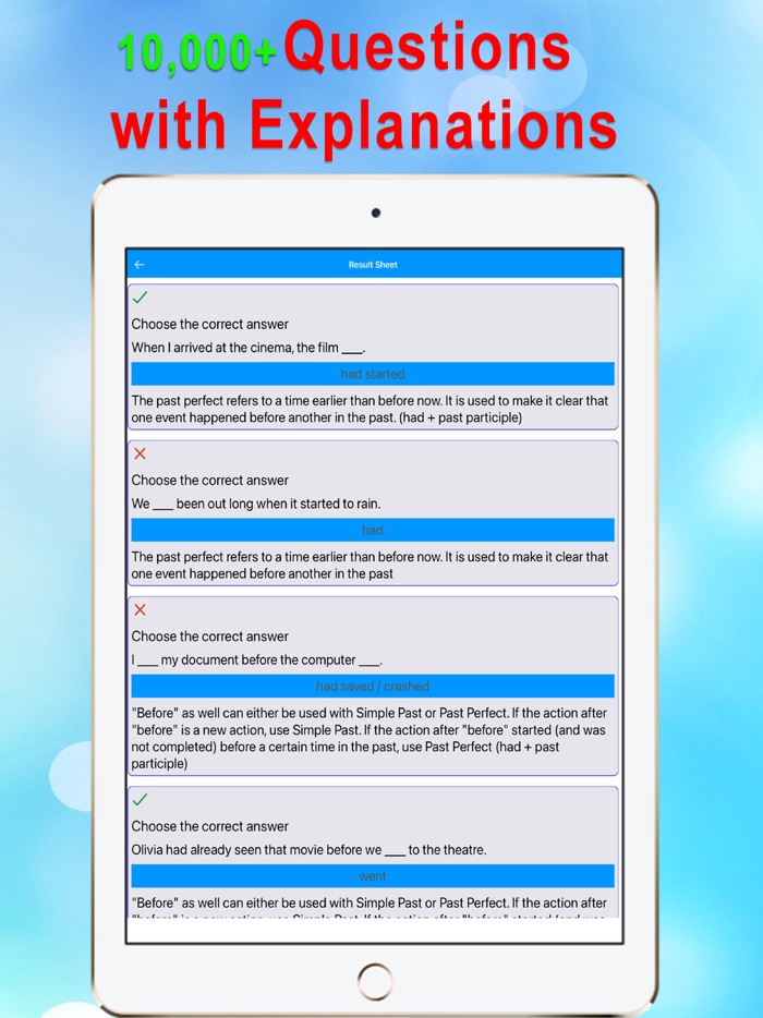 English Grammar Quiz App
