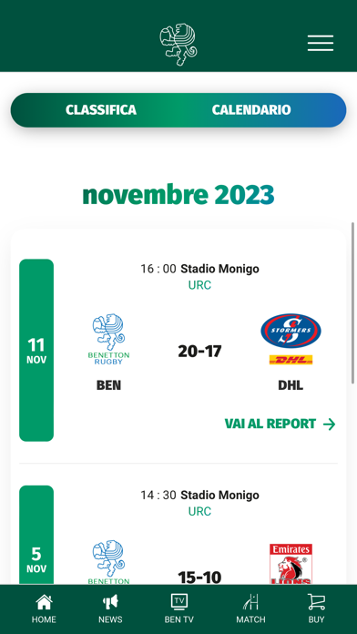 Benetton Rugby Official App Screenshot