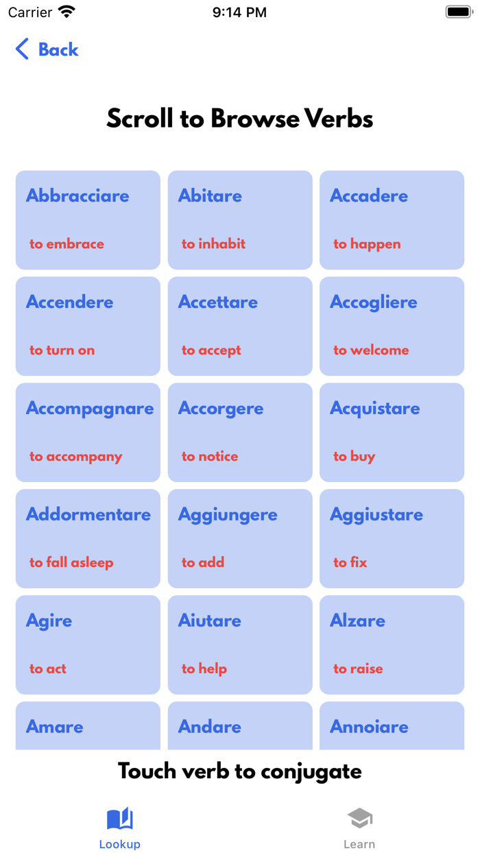 VerbSquirt Italian Verbs