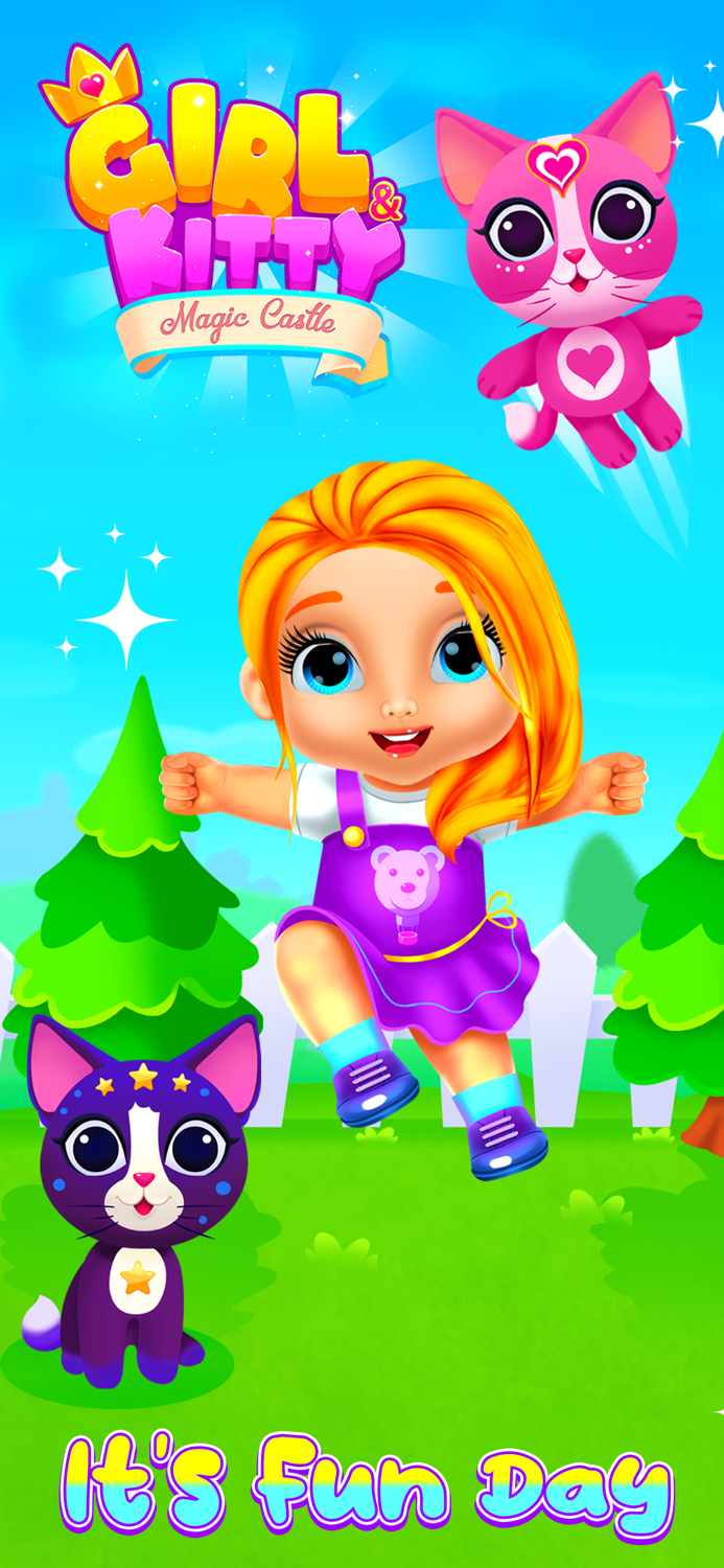 Girl and Kitty and Magic Castle