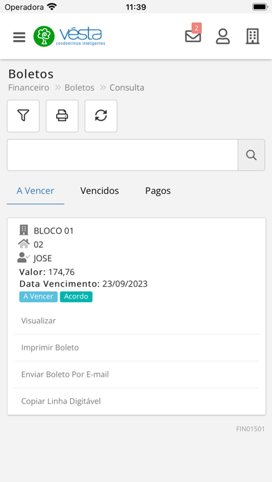 Vésta Condomínios Screenshot