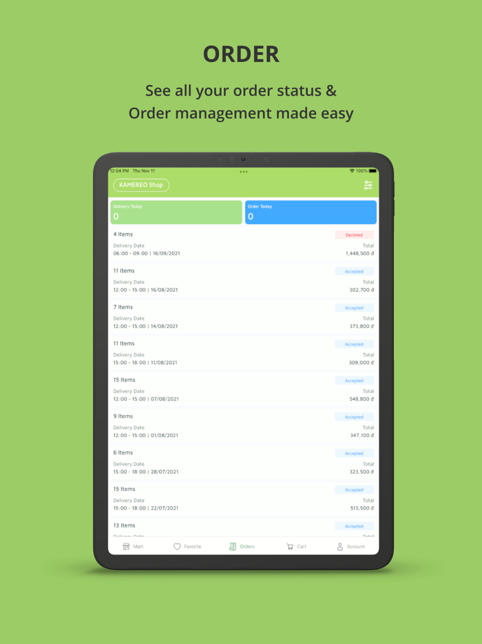 Kamereo 1 Food Supplier