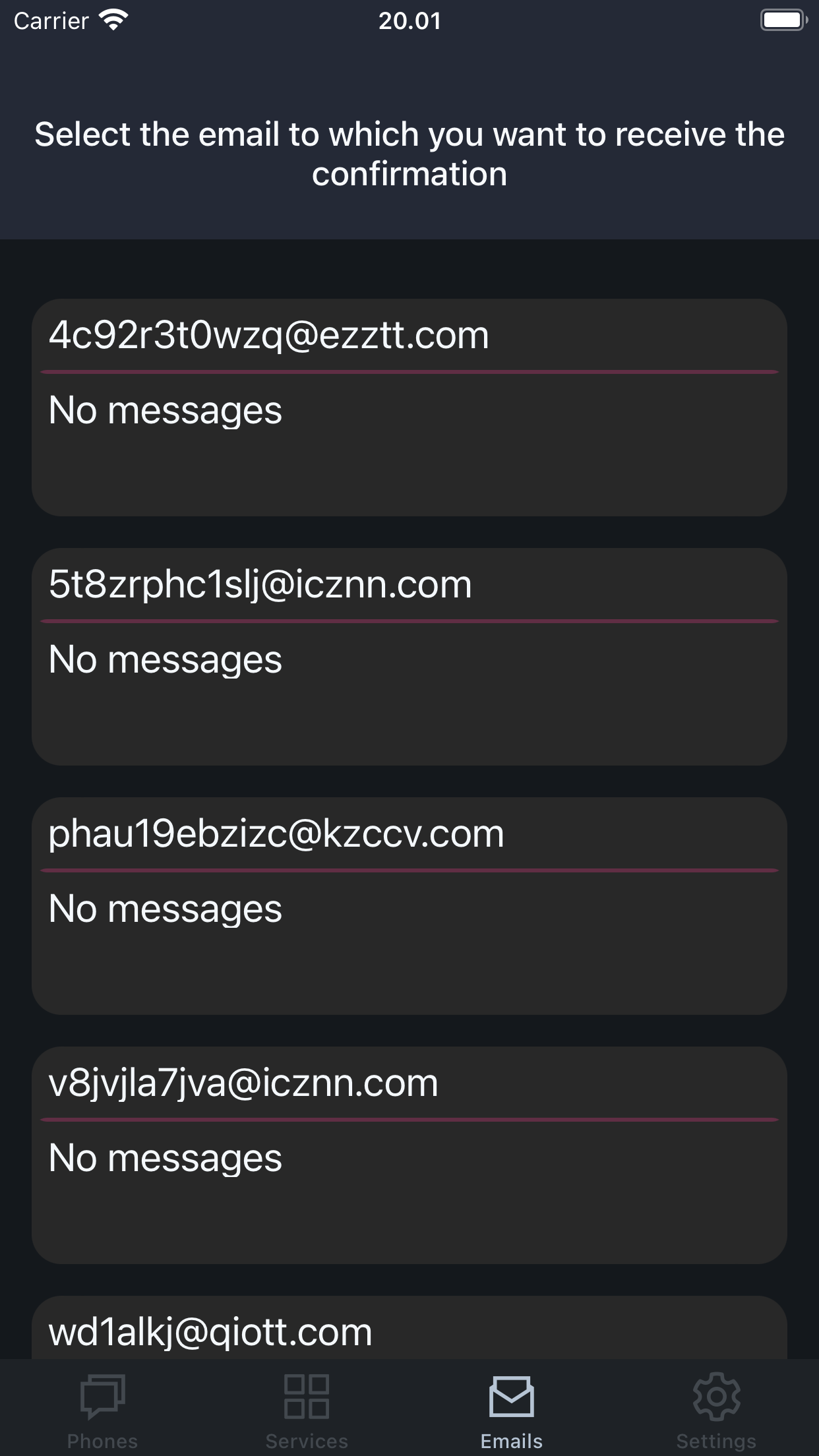 SMS & Email: Confirm