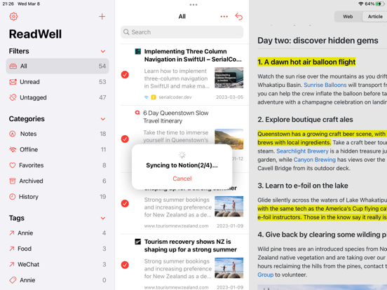 ReadWell: Save for later iPad screenshot 5 - News app