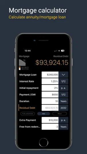 Capture d'écran de Financial Calculator MarkMoney sur iPhone 5
