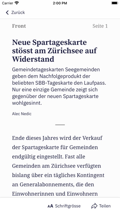 Zürichsee-Zeitung E-Paper