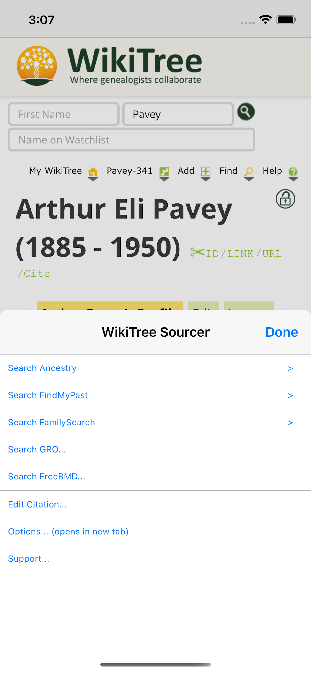 WikiTree Sourcer
