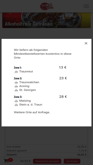 Traun Pizza Service Screenshot