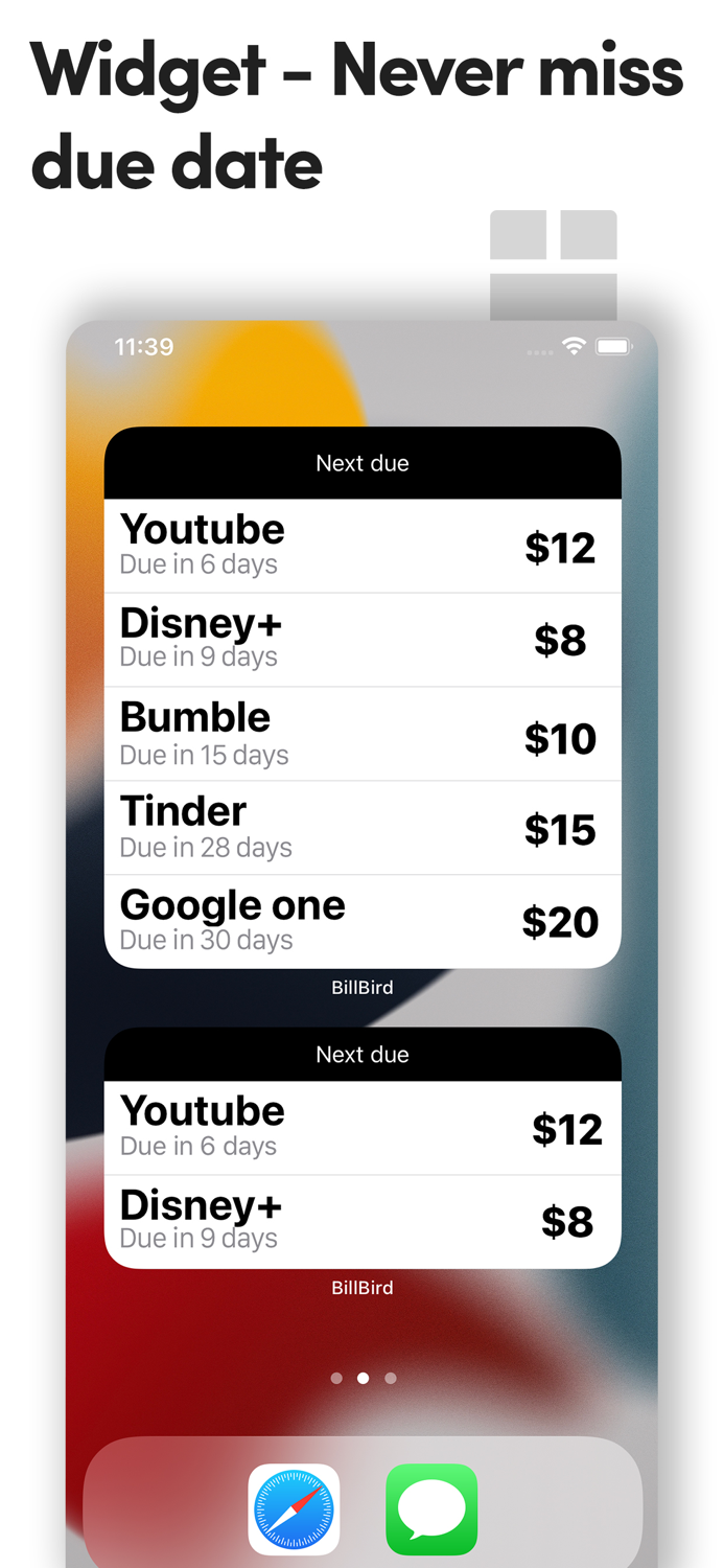 Bilbird Subscription manager