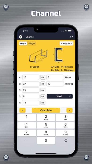 Moro Metal Calculator Screenshot