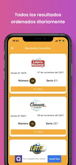 Game screenshot Resultados Loterias Costa Rica apk