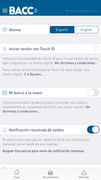 Banco BACC Screenshot