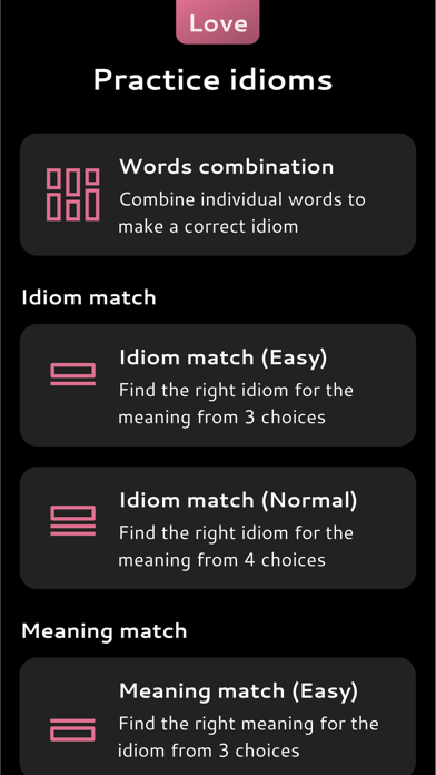English Love Idioms Screenshot