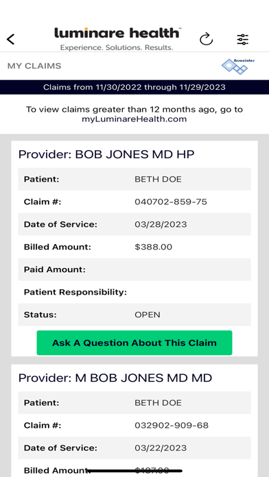 myLuminareHealth Screenshot