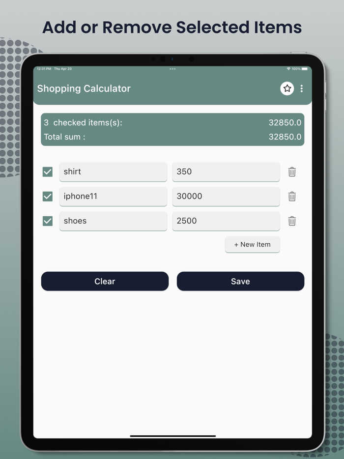 Shopping Calculator App
