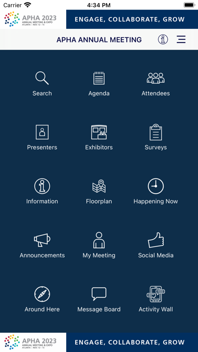 APHA ANNUAL MEETING Screenshot