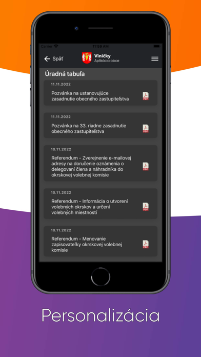 Obec Viničky Screenshot