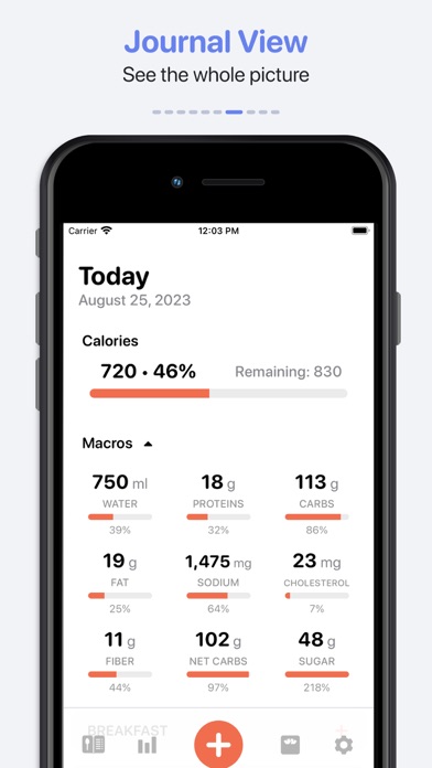 Calory: Calorie Counter Macros Screenshot