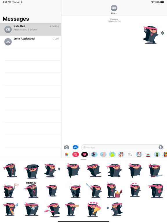 Screenshot #6 pour Funny Ninja emoji & stickers