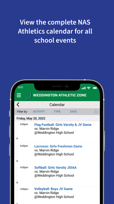 NAS Athletics Screenshot