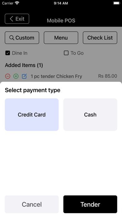 Online Kitchen POS Screenshot