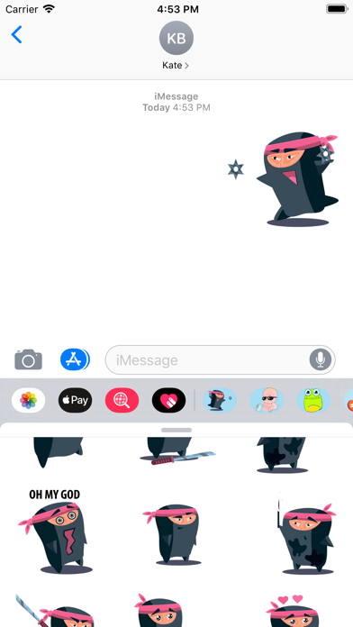 Screenshot #3 pour Funny Ninja emoji & stickers