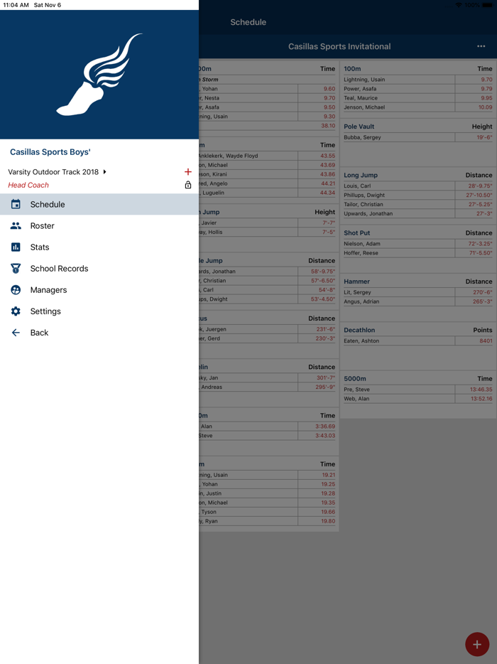 My Track and Field Team coach