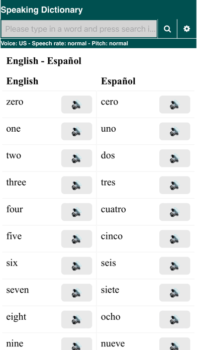 Speaking Dictionary Screenshot