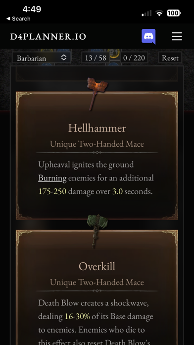 D4Planner - Diablo 4 Planner Screenshot