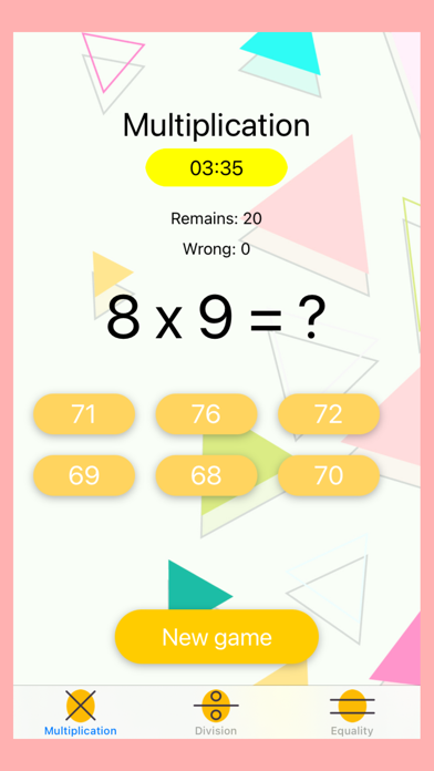 Multiplication table training Screenshot