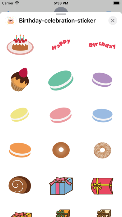 Birthday celebration sticker Screenshot