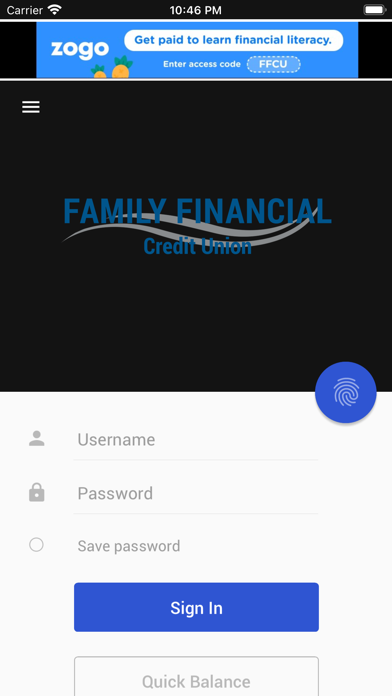 Family Financial Credit Union Screenshot