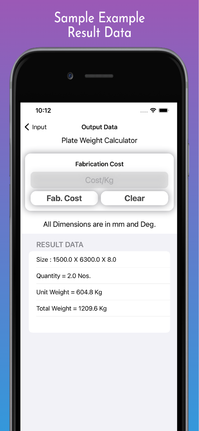 Fabrication Weight Calc Pro