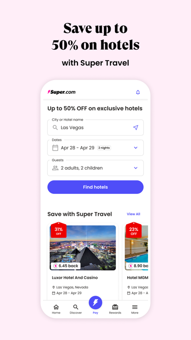 Super.com - Travel, Save, Earn Screenshot