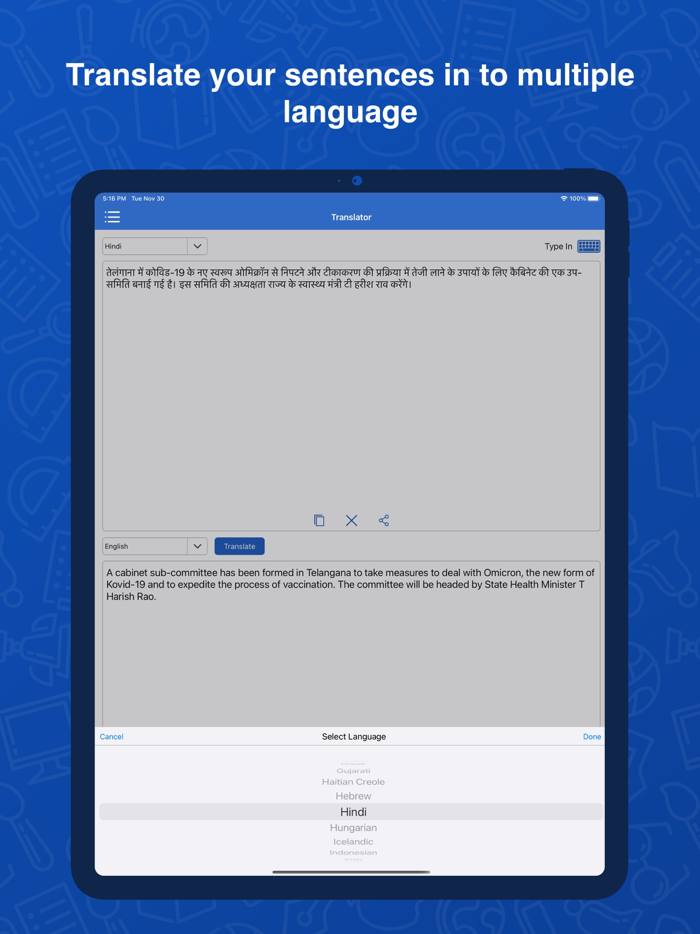 Hindi Dictionary Translator