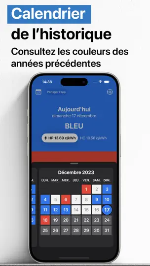 Capture d'écran de Couleur Tempo EDF Widget Jour sur iPhone 4