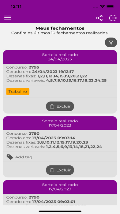Lotofácil estatísticas PRO Screenshot