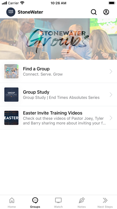 StoneWater Church Screenshot 2 - AppWisp.com StoneWater Church Screenshot 2 - AppWisp.com