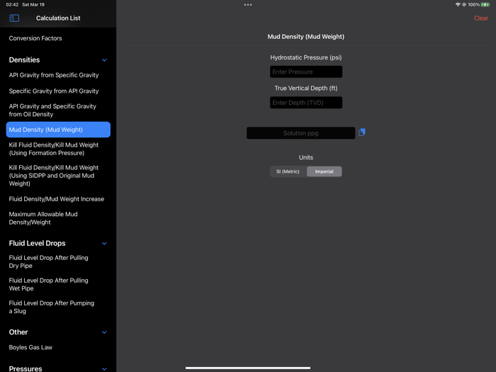 Petroleum Field Calculator