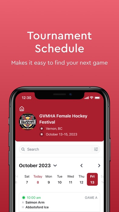 GVMHA Tournaments Screenshot