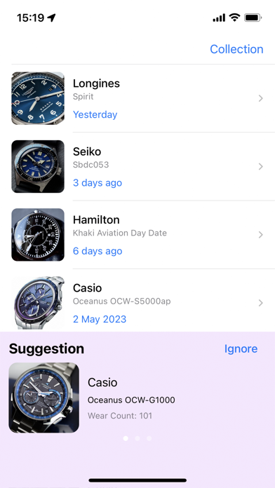 Watch Collection Tracker Screenshot