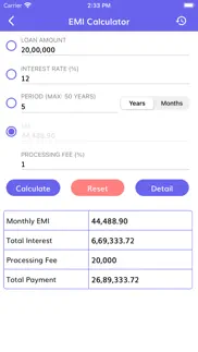 emi calculator ◎ iphone screenshot 2