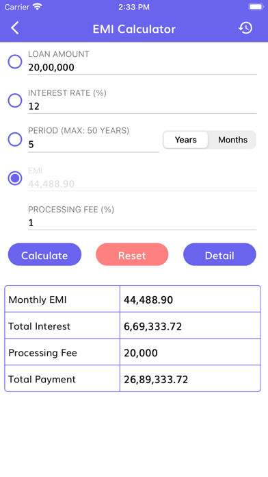 EMI Calculator - Loan Calc Screenshot
